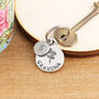 Grandma Gift Birth Flower Pewter Keyring, thumbnail 4 of 6