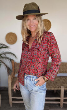 Ladies Elegant Shirt Blouse Scarlett Batik Medina, 3 of 12