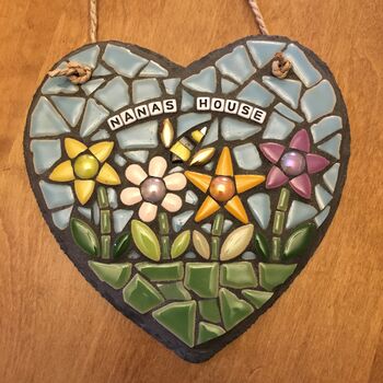 Nana's House Handmade Mosaic Hanging Heart, 3 of 4
