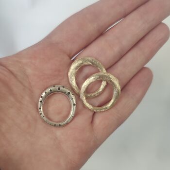 Textured Rough Shine Oval Shaped Gold Ring : Hubble Collection, 7 of 8