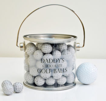 Personalised Gift Bucket Of Chocolate Golf Balls, 4 of 5