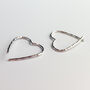 Sterling Silver Heart Shape Hoop Earrings, thumbnail 2 of 5