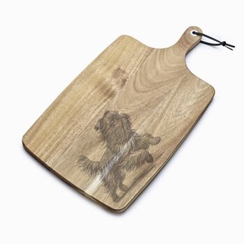 Personalised Griffon Bruxellois Engraved Acacia Serving Board, 8 of 11