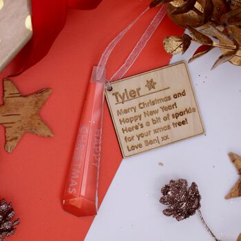 Personalised Glass Christmas Tree Decoration, 4 of 4