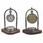 Personalised Bronze 19th Anniversary Desk Clock With Compass, thumbnail 1 of 11