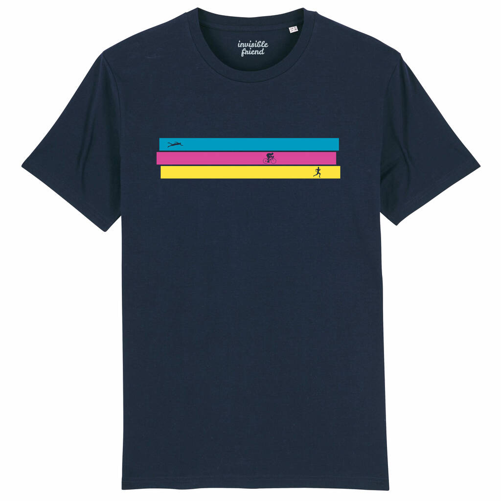 triathlon organic cotton t shirt by invisible friend