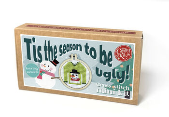 Tis The Season To Be Ugly! Christmas Mini Matchbox Cross Stitch Kit, 2 of 5