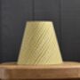 Ochre Linen Stitch Candle Clip Lampshade, thumbnail 1 of 3