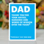 Funny Father's Day Card, Words Of Wisdom, thumbnail 1 of 4
