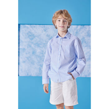 Azur Boys Cotton Shirt – Blue And White Lnm621, 3 of 3