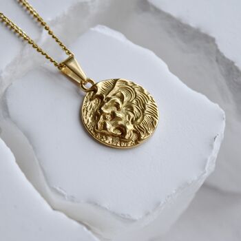 18 K Gold Lion Head Pendant Gift, 4 of 4