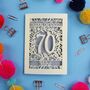 Personalised 70th Birthday Card Papercut Flower Design, thumbnail 5 of 9