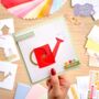 Gardener's World Card Making Kit | Garden Shed Watering Can Bird House, thumbnail 4 of 7