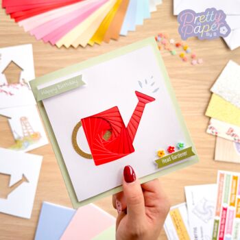 Gardener's World Card Making Kit | Garden Shed Watering Can Bird House, 4 of 7