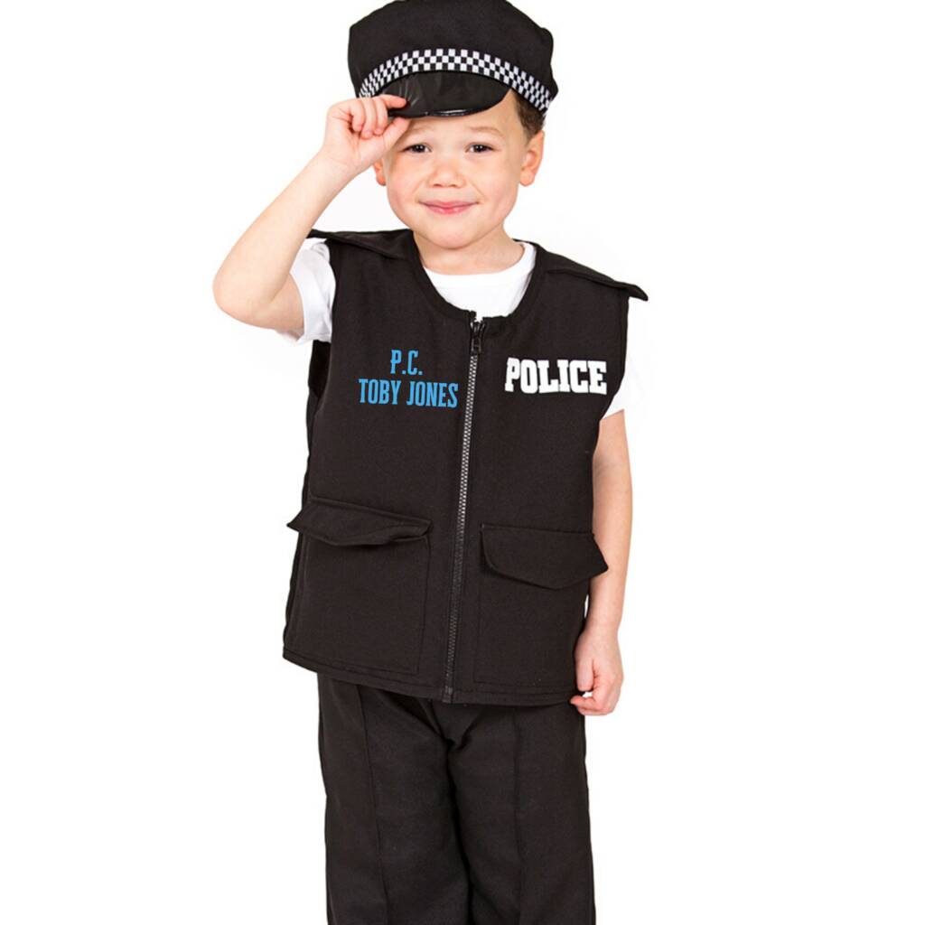 Children's Police Officer Costume Personalised By Time To Dress Up