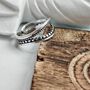Double Layer Vintage Punk Adjustable Silver Link Ring, thumbnail 7 of 7