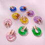 Bright Geometric Acrylic Hoop Earrings, thumbnail 1 of 12