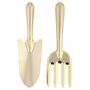 Luxury Gold Coloured Garden Trowel And Fork Gift Set, thumbnail 3 of 3