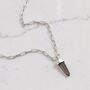 The En Pointe Smokey Quartz Necklace, Silver, thumbnail 3 of 7
