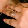 Sterling Silver Double Layer Midi Band Ring, thumbnail 5 of 6