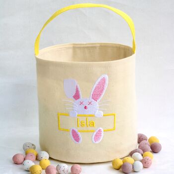 Handmade Easter Basket, Personalised With Embroidery, 2 of 3