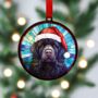 Newfoundland In Santa Hat Suncatcher Decoration, thumbnail 4 of 6