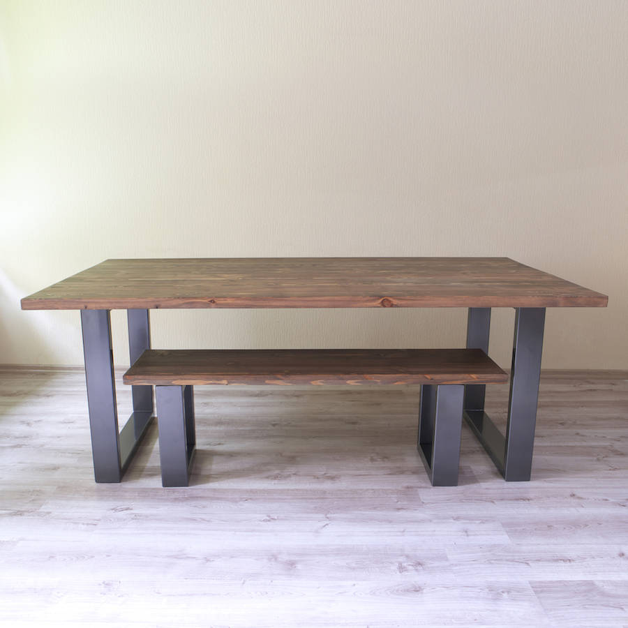 Holborn U Shaped Legs Reclaimed Wood Dining Table By Cosy Wood