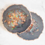 Iridescent Rose Gold Geode Resin Coasters, thumbnail 6 of 12