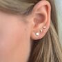 Gold Moon And Star Tiny Mismatched Stud Earrings, thumbnail 1 of 8