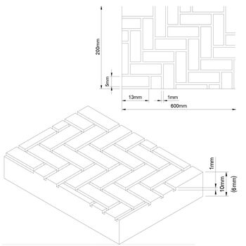 Embossed Herringbone Wall Xps Sheet For Model Making, 2 of 9