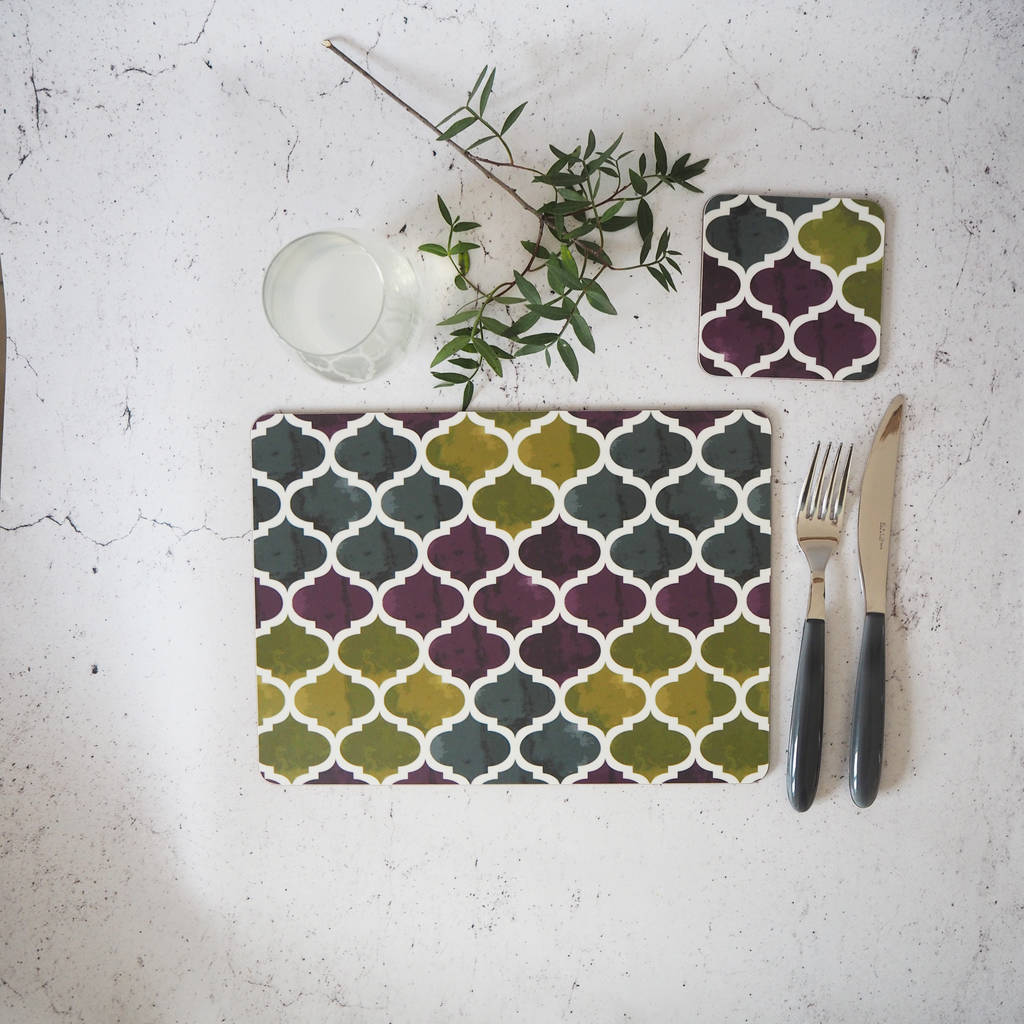 Catalina Coaster, Geometric Table Mat By Grace & Favour Home
