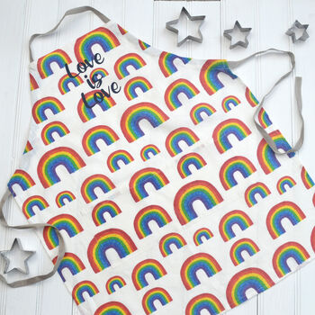 Personalised Rainbow Linen Apron, 2 of 10