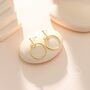 Sterling Silver Large Dangle Circle And Bar Stud Earrings, thumbnail 4 of 10