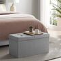 Light Grey Padded Storage Ottoman With Flip Up Lid, thumbnail 1 of 7