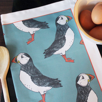 Green Puffin Kitchen Apron, 4 of 6
