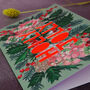 Holly Jolly Neon Floral Papercut Christmas Card, thumbnail 4 of 9