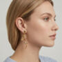 Nami 18 K Gold Plated Long Wave Earrings, thumbnail 2 of 5