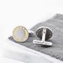 Sterling Silver Gold Plated Initials And Date Cufflinks, thumbnail 1 of 4