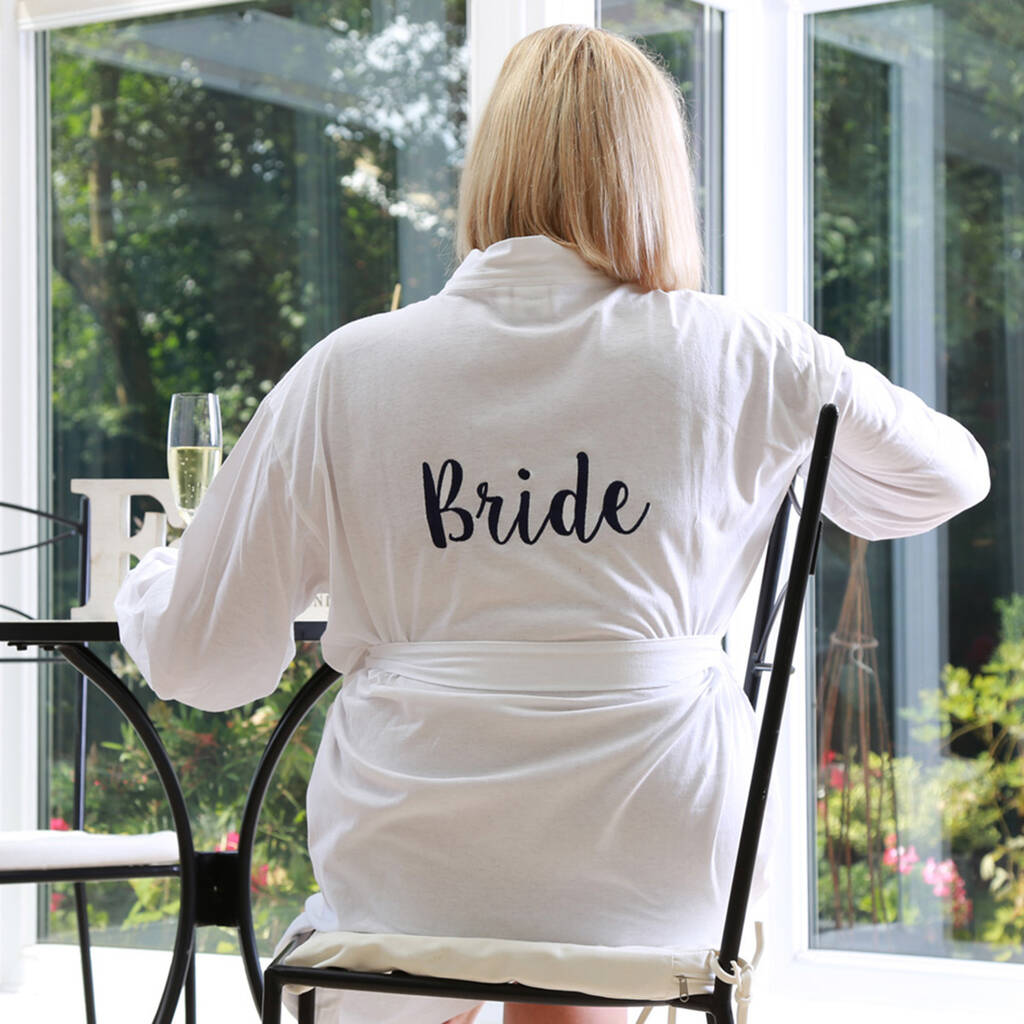 Personalised Bridal Party Jersey Dressing Gown By Duncan Stewart