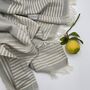 Symi Striped Peshtemal Towel Oyster Grey, thumbnail 1 of 10