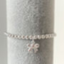 Sterling Silver Bow Charm Bracelet, thumbnail 4 of 5