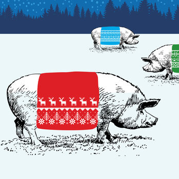 'Pigs In Blankets' Funny Christmas Card, 2 of 2