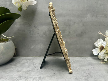 Aged Gold Oval Photo Frame 6x4 Freestanding Portrait, 8 of 10