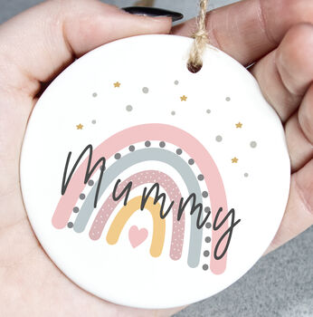 Personalised Rainbow Mummy Keepsake Ceramic Decoration, 3 of 4