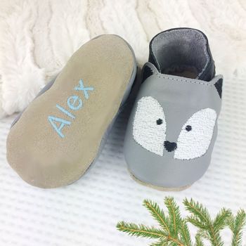 Personalised Husky Dog Baby Shoes, 2 of 6