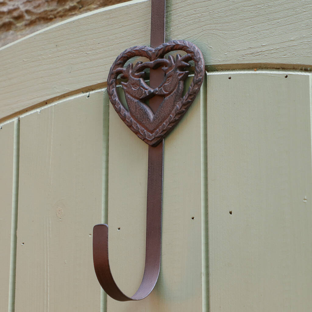 kissing reindeer christmas over door wreath hanger by dibor