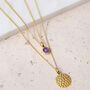 Lakshmi Hammered Gold Plated Disc Pendant Necklace, thumbnail 6 of 11