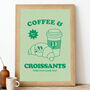 Coffee And Croissants Print, thumbnail 4 of 5