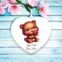 Personalised Cute Rose Animal Bear Decoration, thumbnail 2 of 2