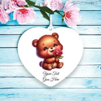 Personalised Cute Rose Animal Bear Decoration, 2 of 2